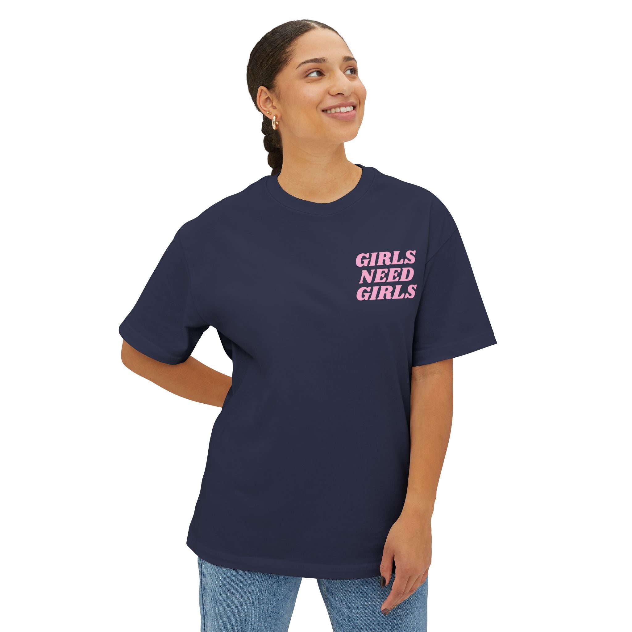 GIRLS NEED GIRLS Oversized Boxy T‑Shirt