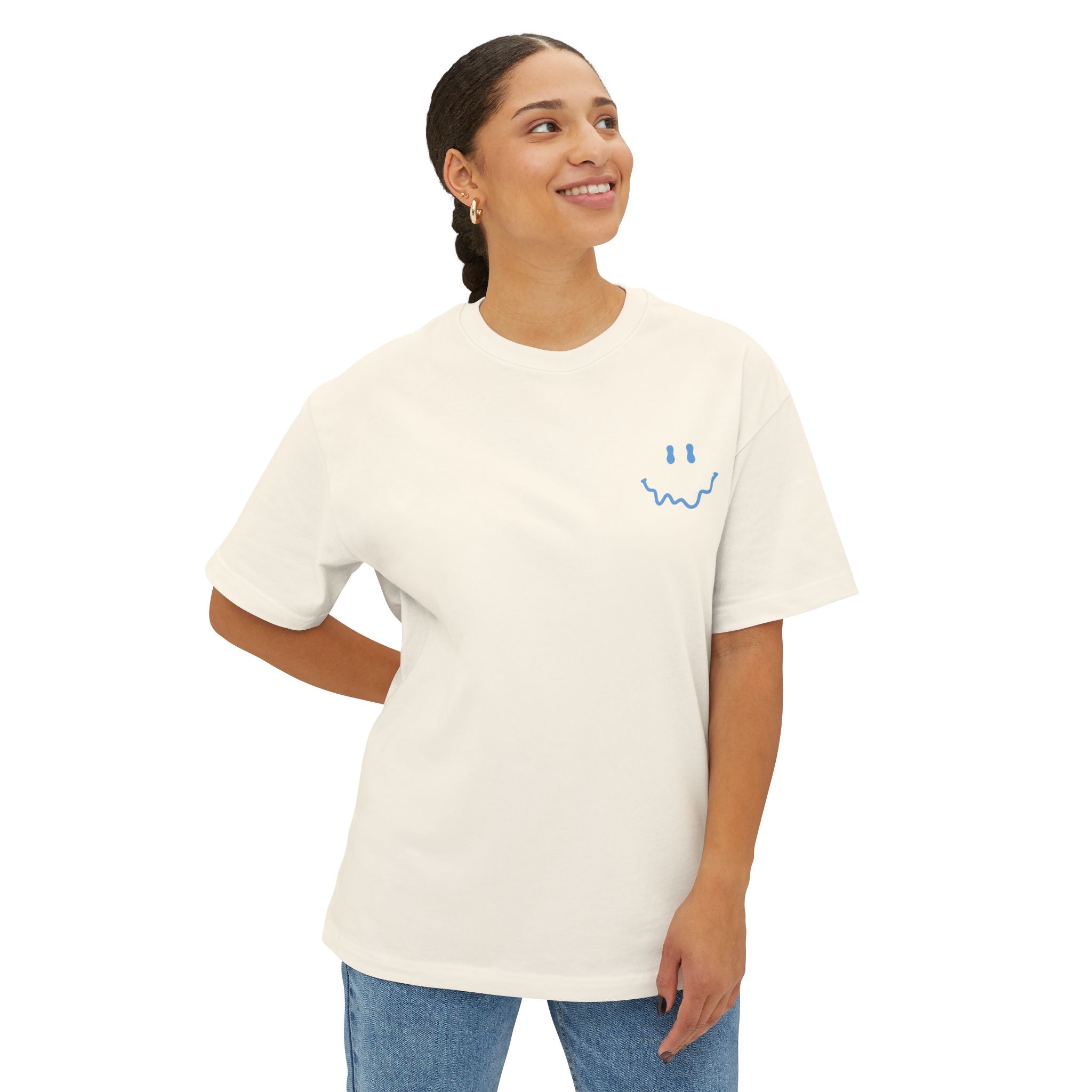 Rather Be Smiley Tee - Oversized Boxy