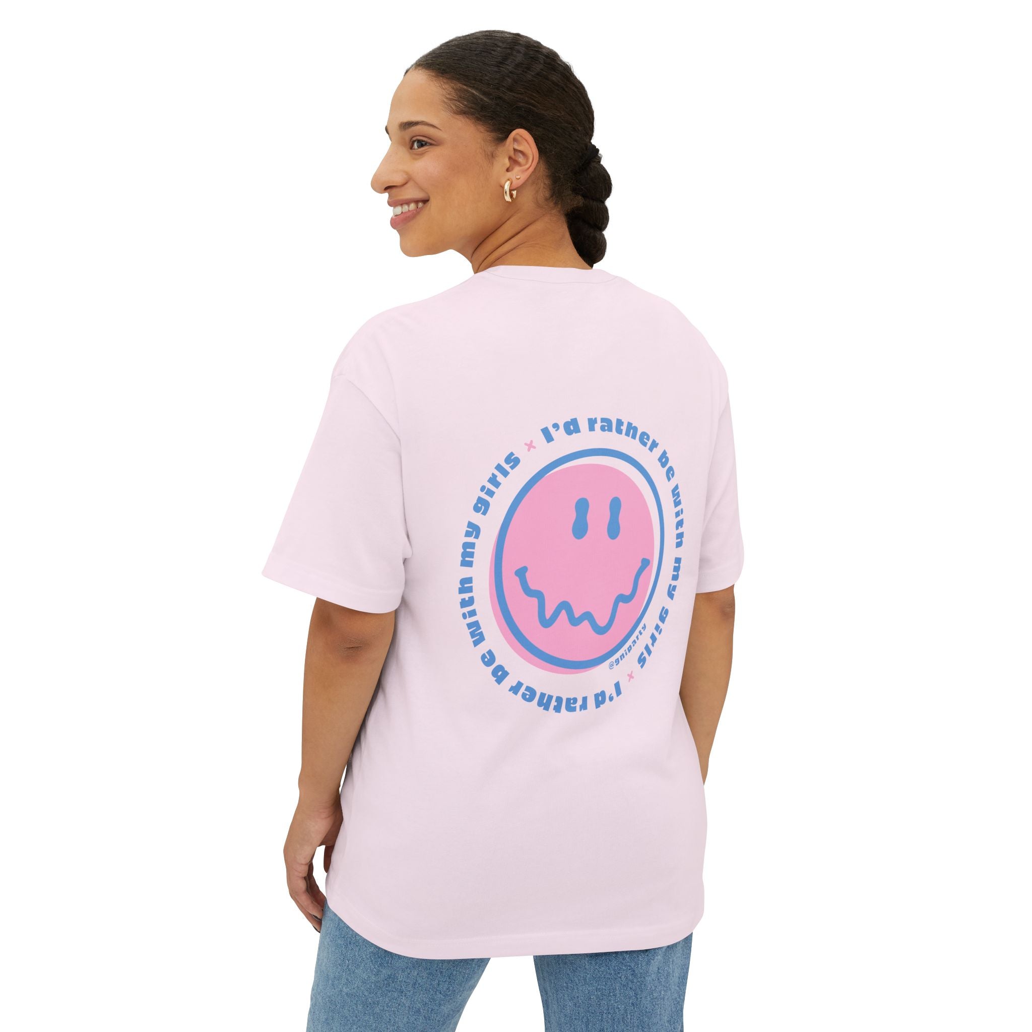 Rather Be Smiley Tee - Oversized Boxy