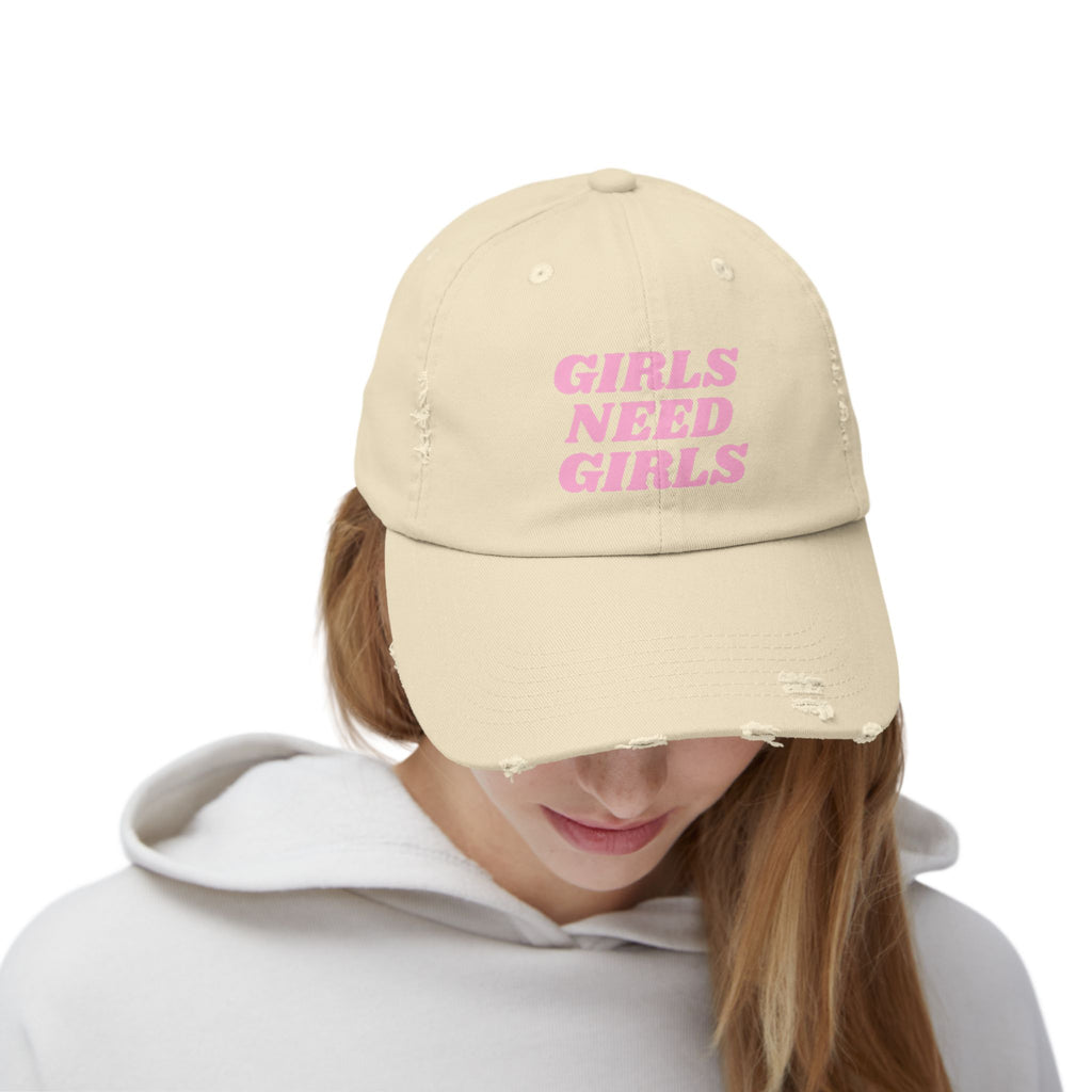 GIRLS NEED GIRLS Distressed Cap