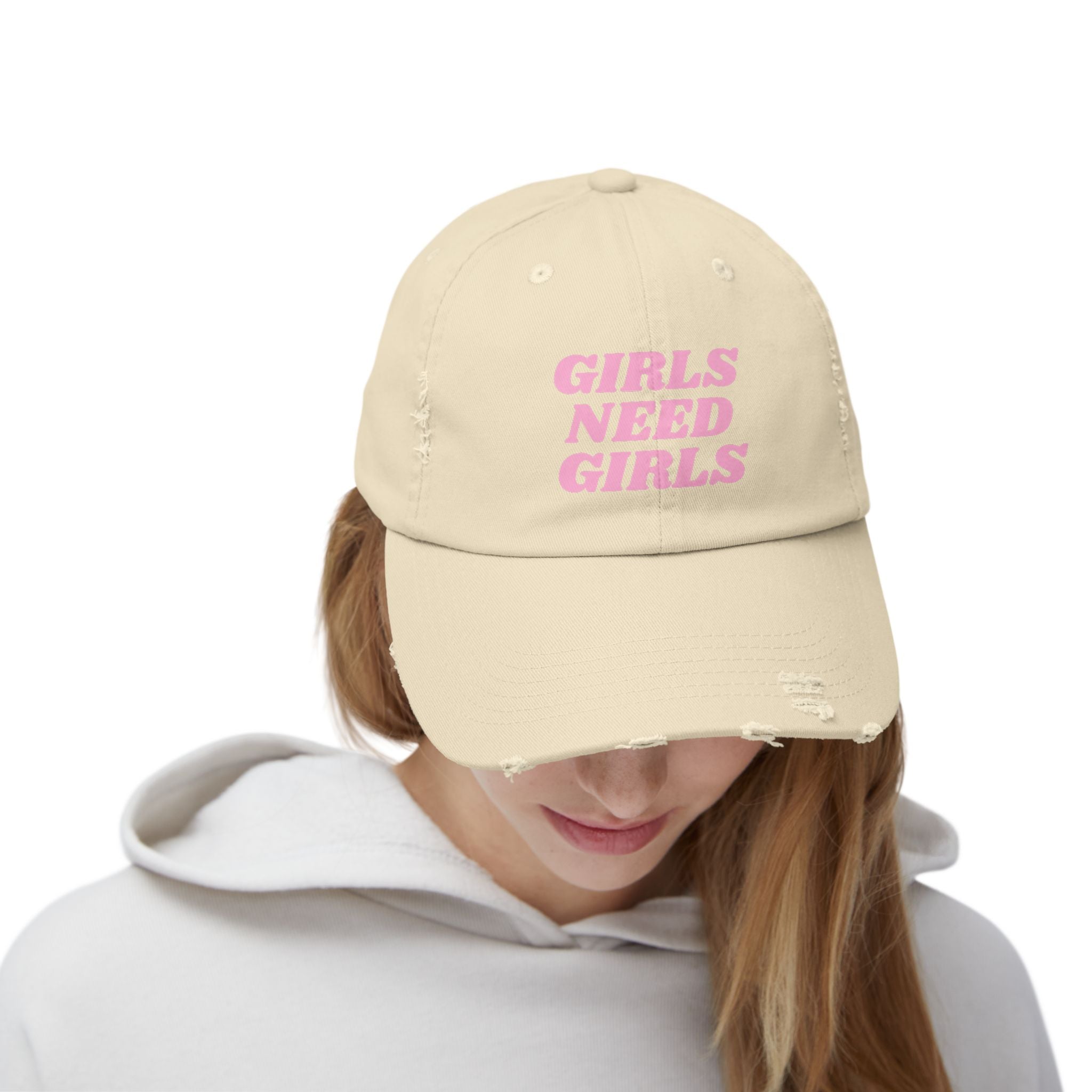 GIRLS NEED GIRLS Distressed Cap