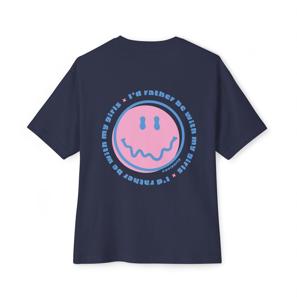 Rather Be Smiley Tee - Oversized Boxy