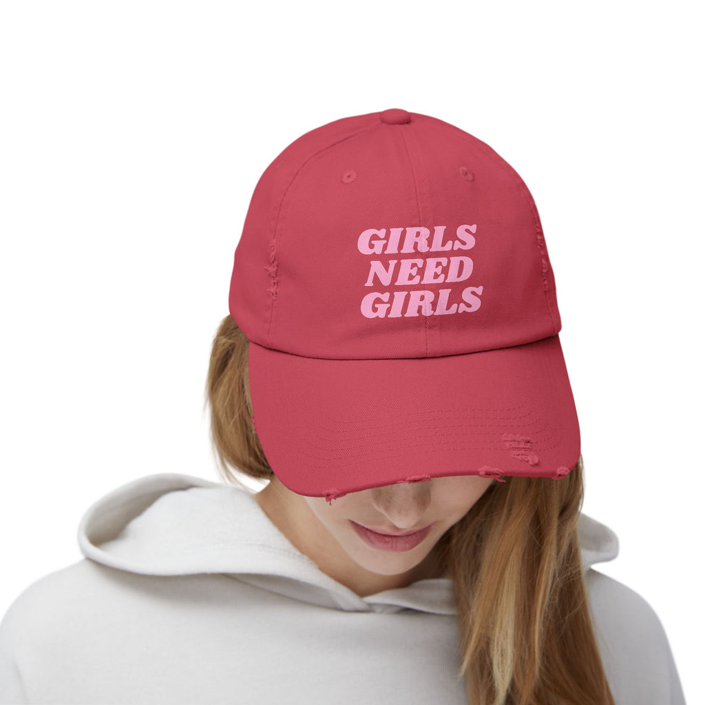 GIRLS NEED GIRLS Distressed Cap
