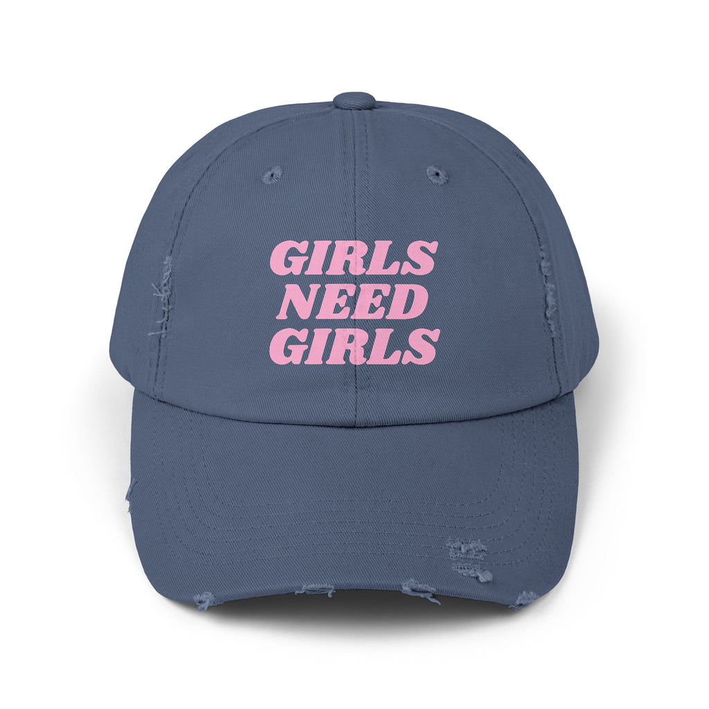 GIRLS NEED GIRLS Distressed Cap