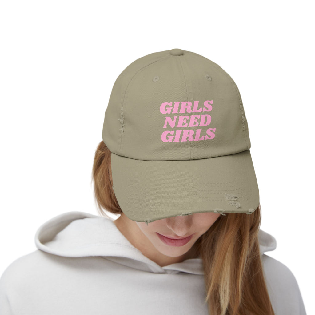 GIRLS NEED GIRLS Distressed Cap