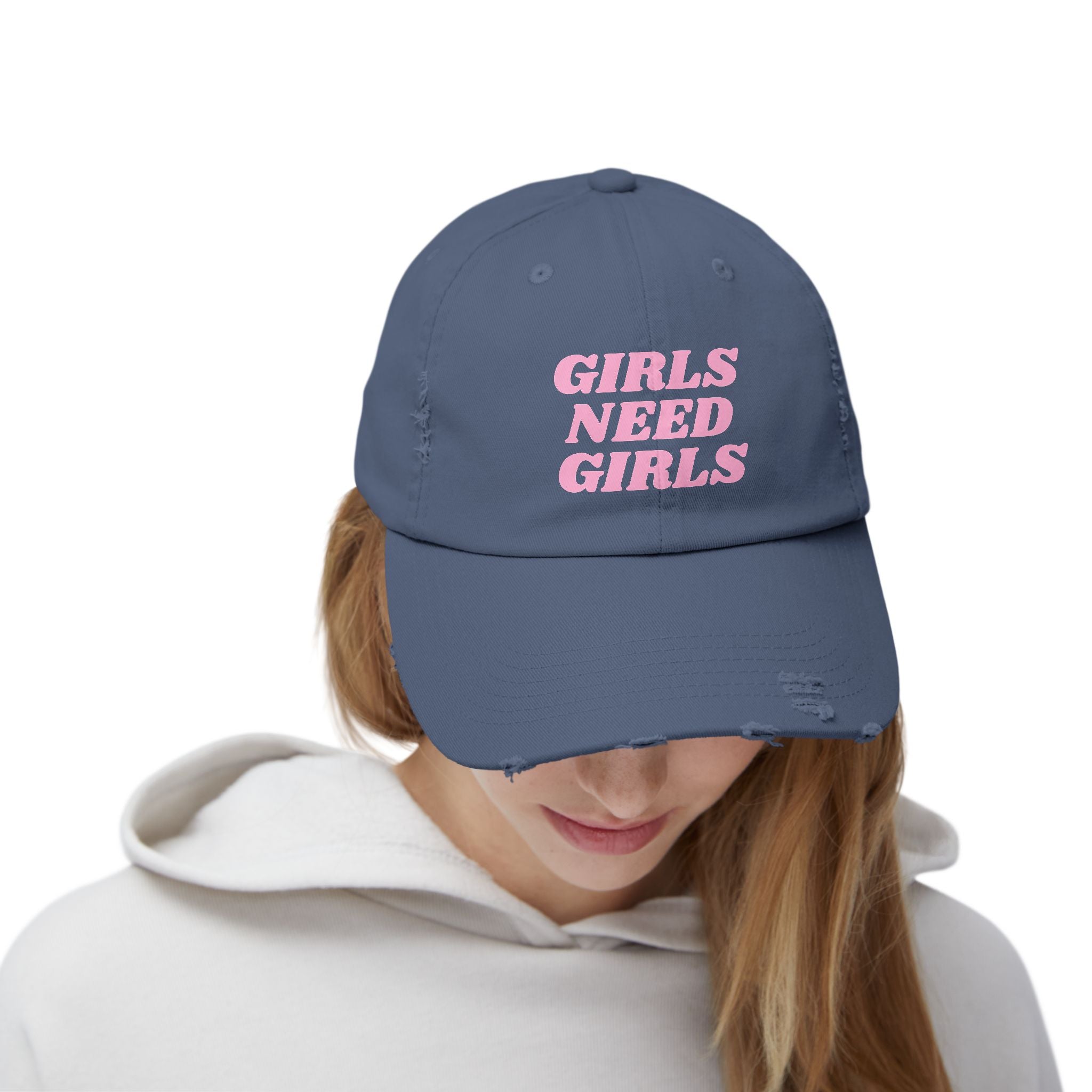 GIRLS NEED GIRLS Distressed Cap